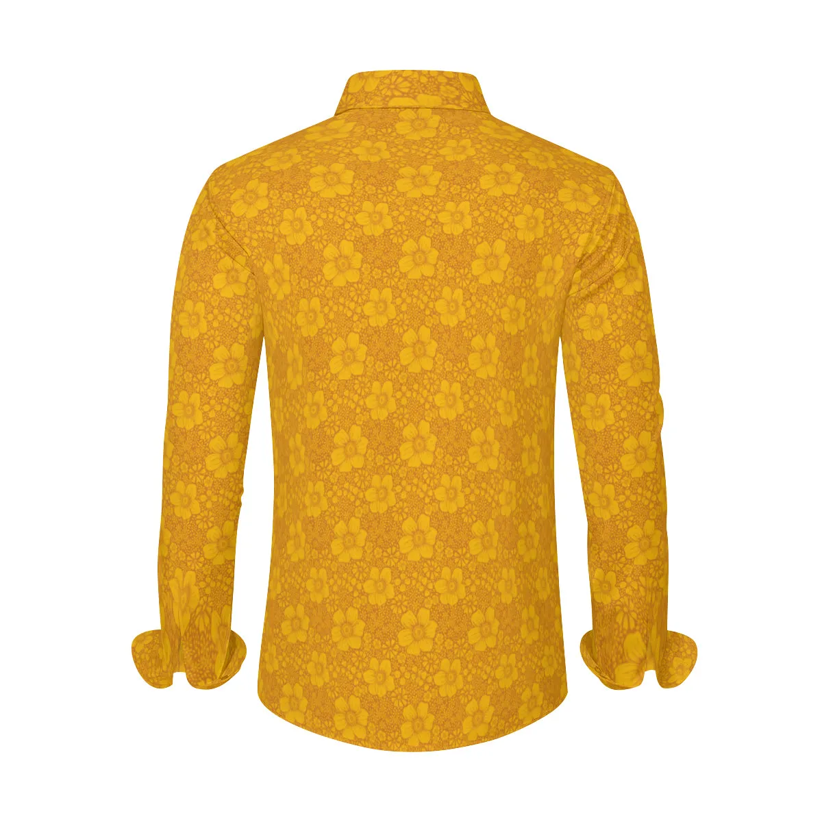 70s Shirt Style, Hippie Shirt Men, Floral Boho Shirt Men, Mustard Yellow Shirt Men, Mustard Yellow Top Men, Floral Yellow Shirt, Mustard Top
