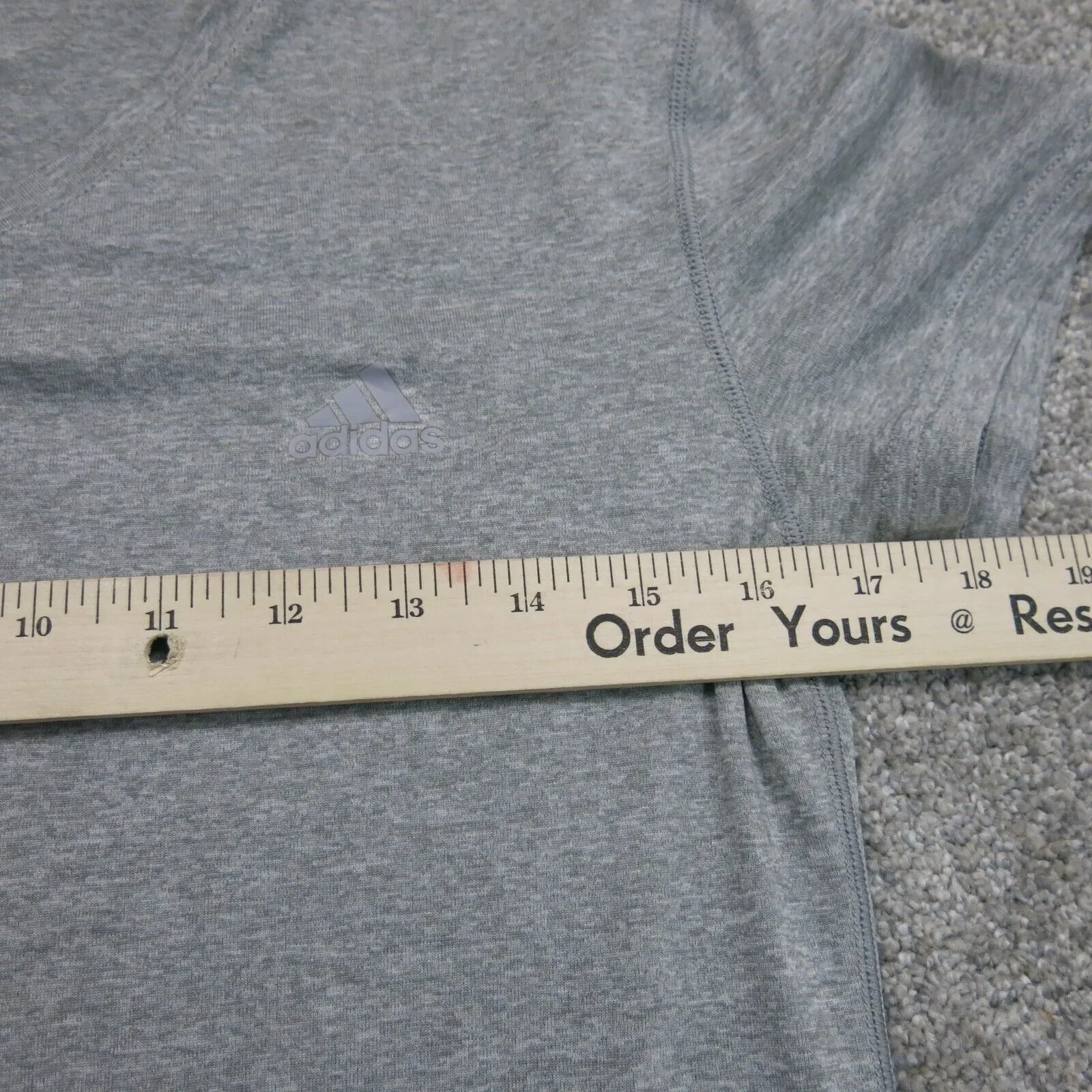 Adidas Womens T Shirt Top Fitted Workout Climalite V Neck Short Sleeve Gray Sz M