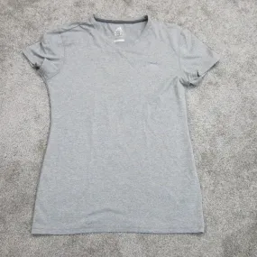 Adidas Womens T Shirt Top Fitted Workout Climalite V Neck Short Sleeve Gray Sz M
