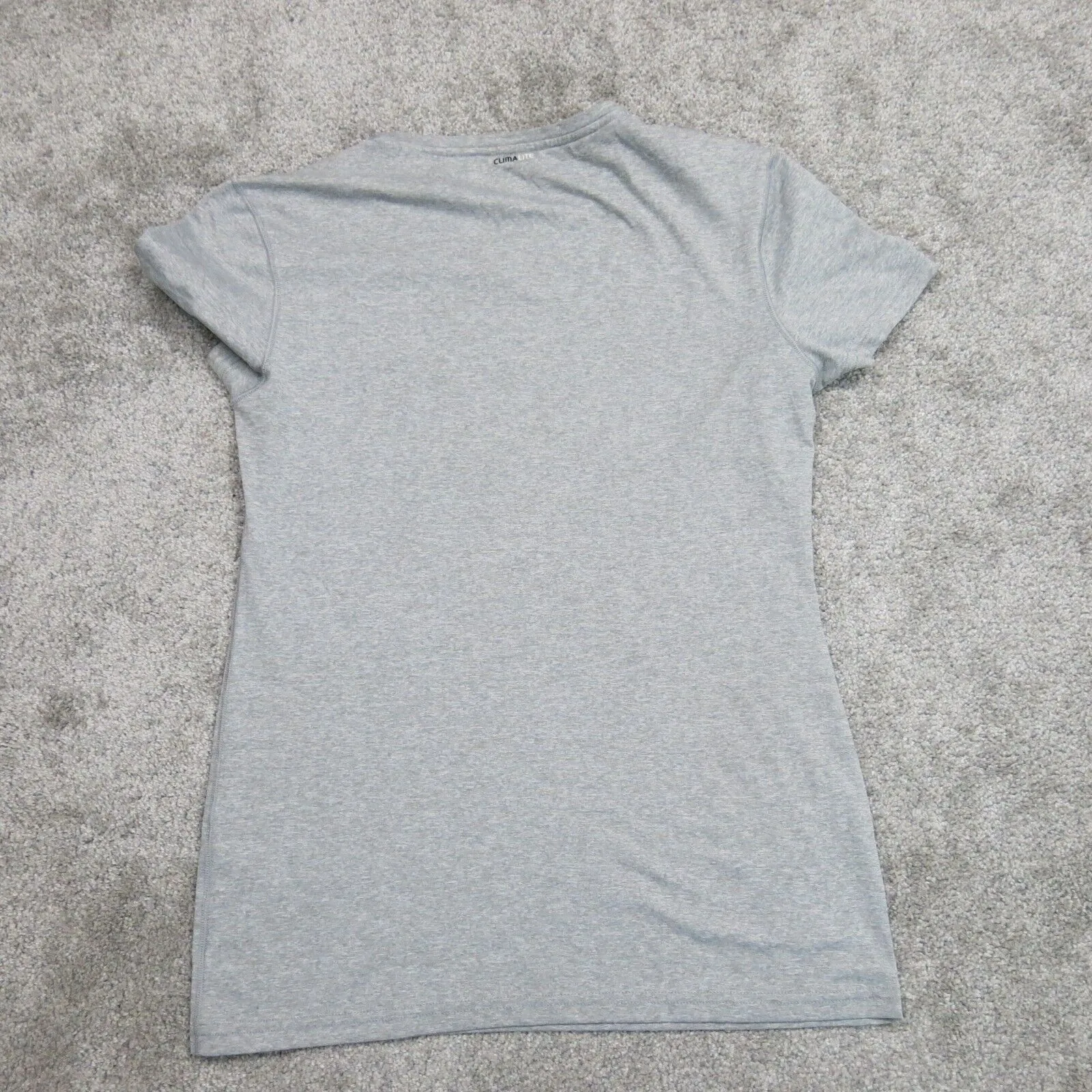 Adidas Womens T Shirt Top Fitted Workout Climalite V Neck Short Sleeve Gray Sz M