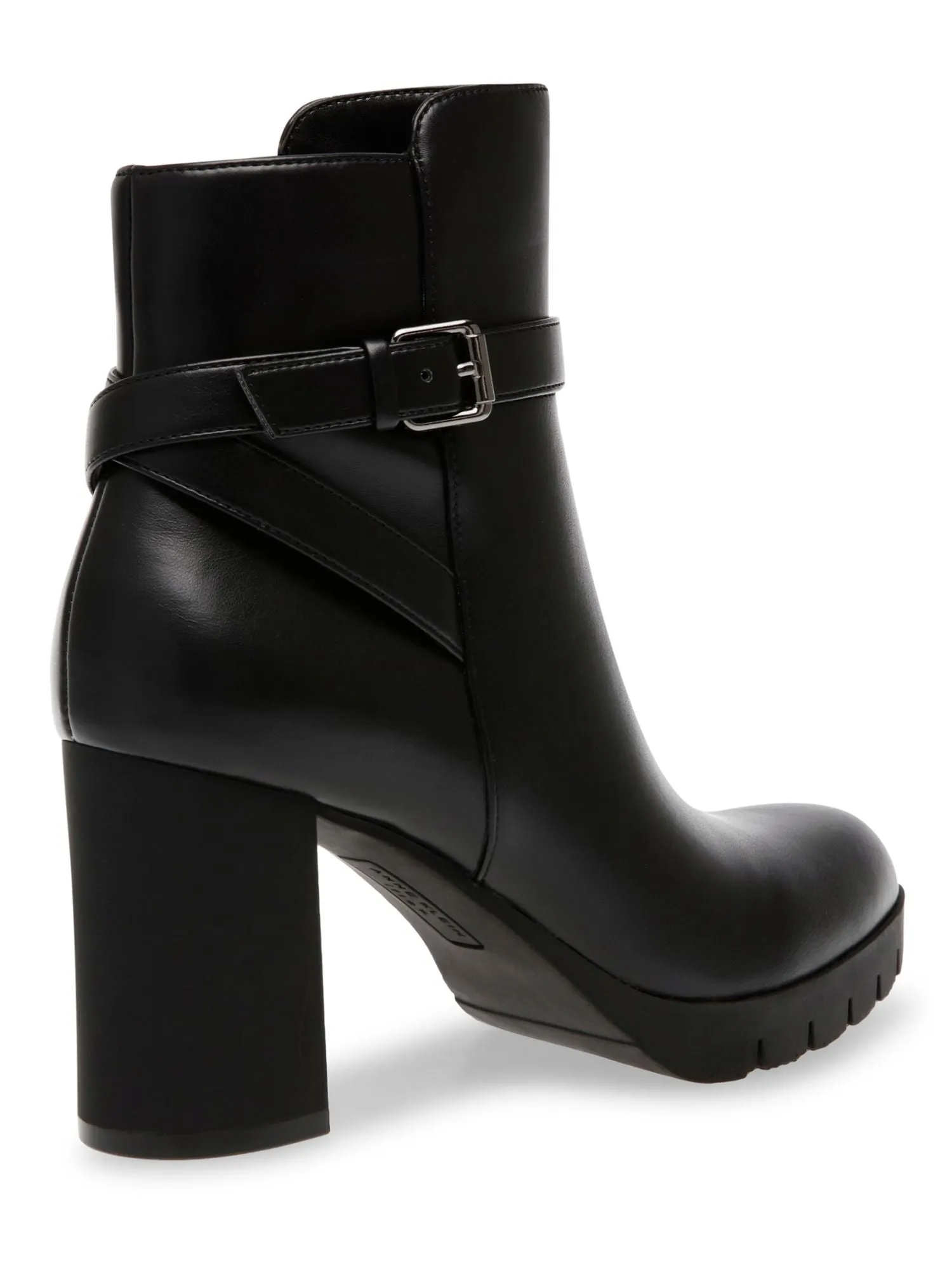 ANNE KLEIN Womens Black Buckle Accent Cushioned Heidi Round Toe Block Heel Zip-Up Dress Booties M