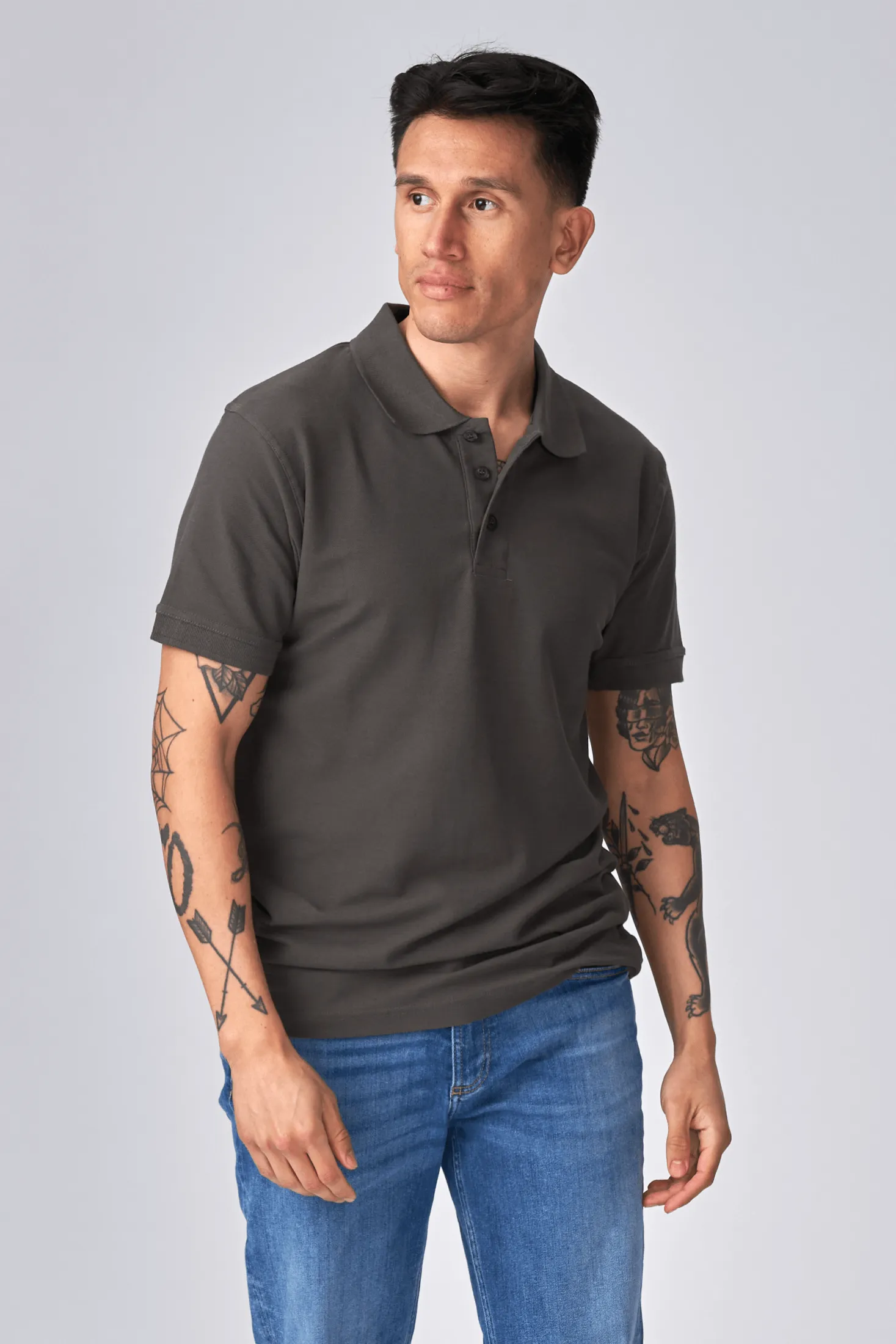 Basic Polo - Mørke Grå