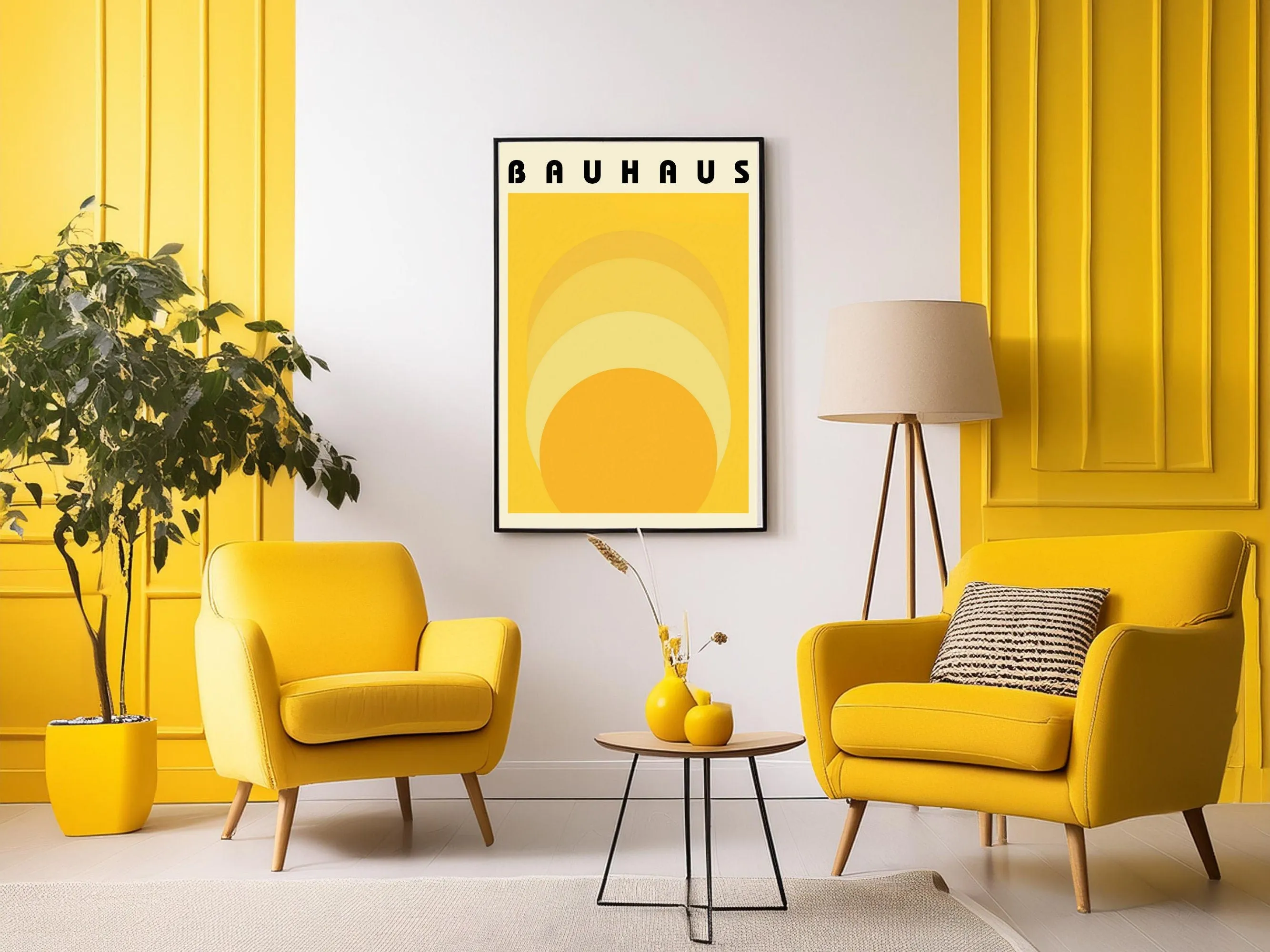 Bauhaus Style Abstract Art Print, Digital Download, Modern Geometric Wall Art