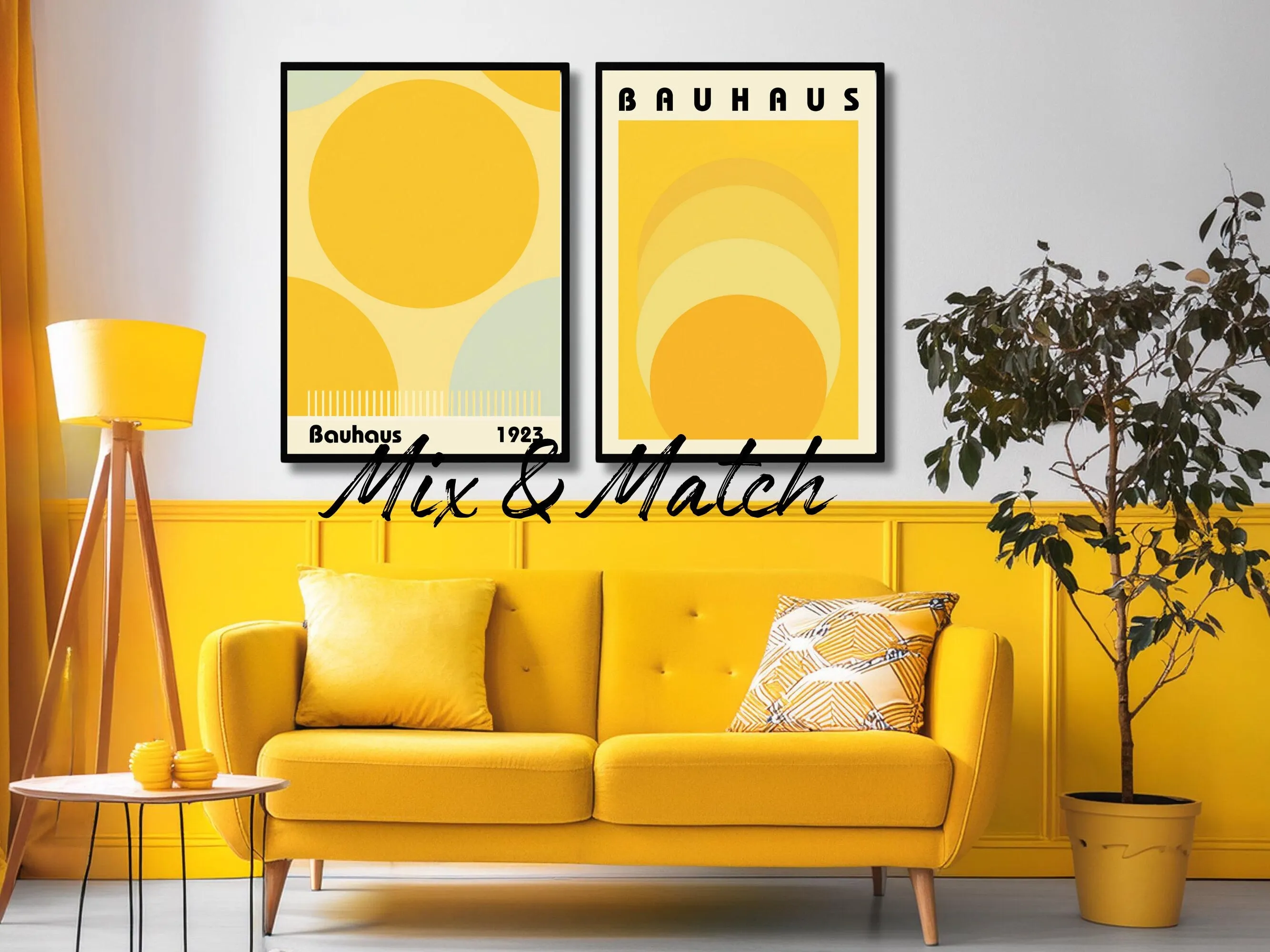 Bauhaus Style Abstract Art Print, Digital Download, Modern Geometric Wall Art