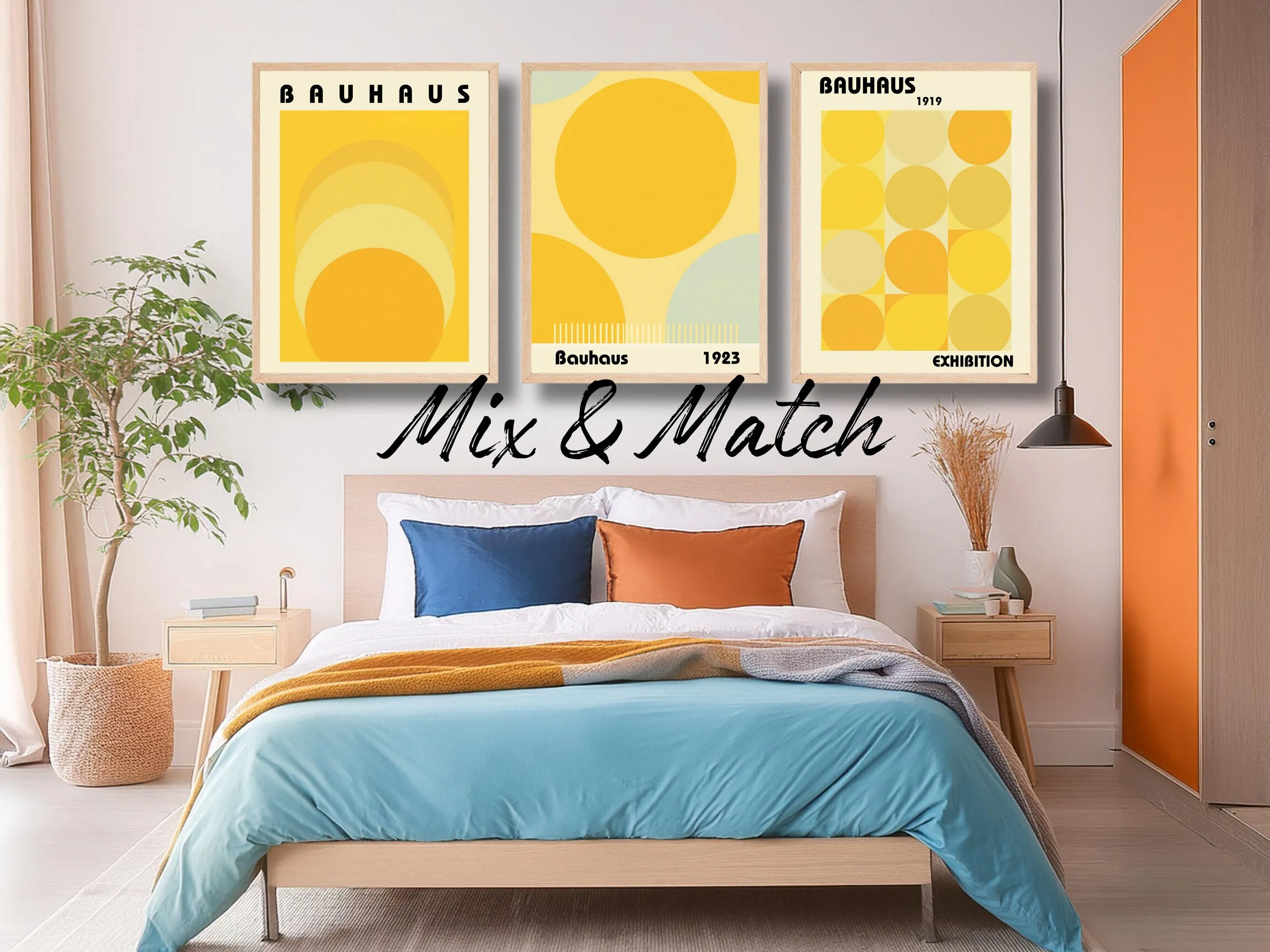 Bauhaus Style Abstract Art Print, Digital Download, Modern Geometric Wall Art