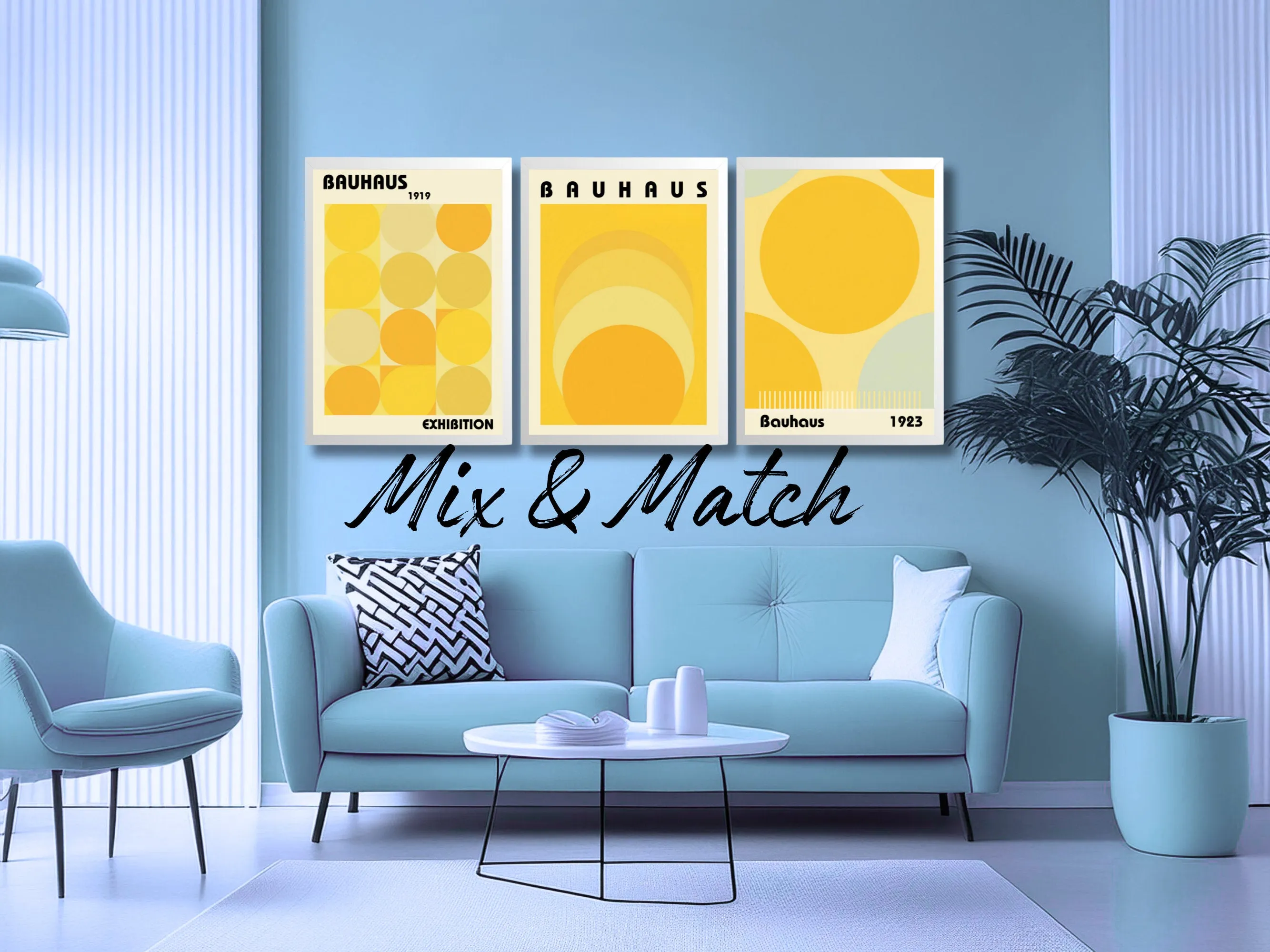 Bauhaus Style Abstract Art Print, Digital Download, Modern Geometric Wall Art