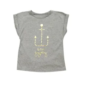 Bella & Lace - Rachael Tshirt - Grey Sea Gypsy - Gold Print