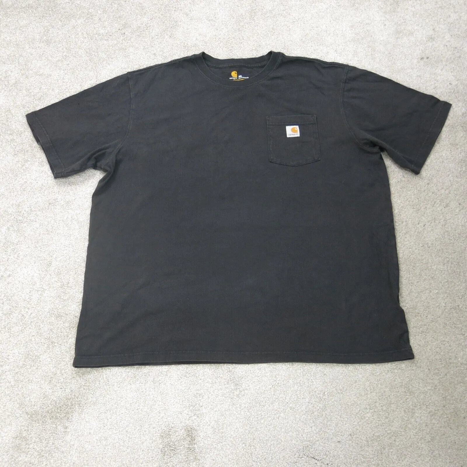 Carhartt Shirt Mens 2XL Black Short Sleeve Original Fit Crew Neck Tee Pocket
