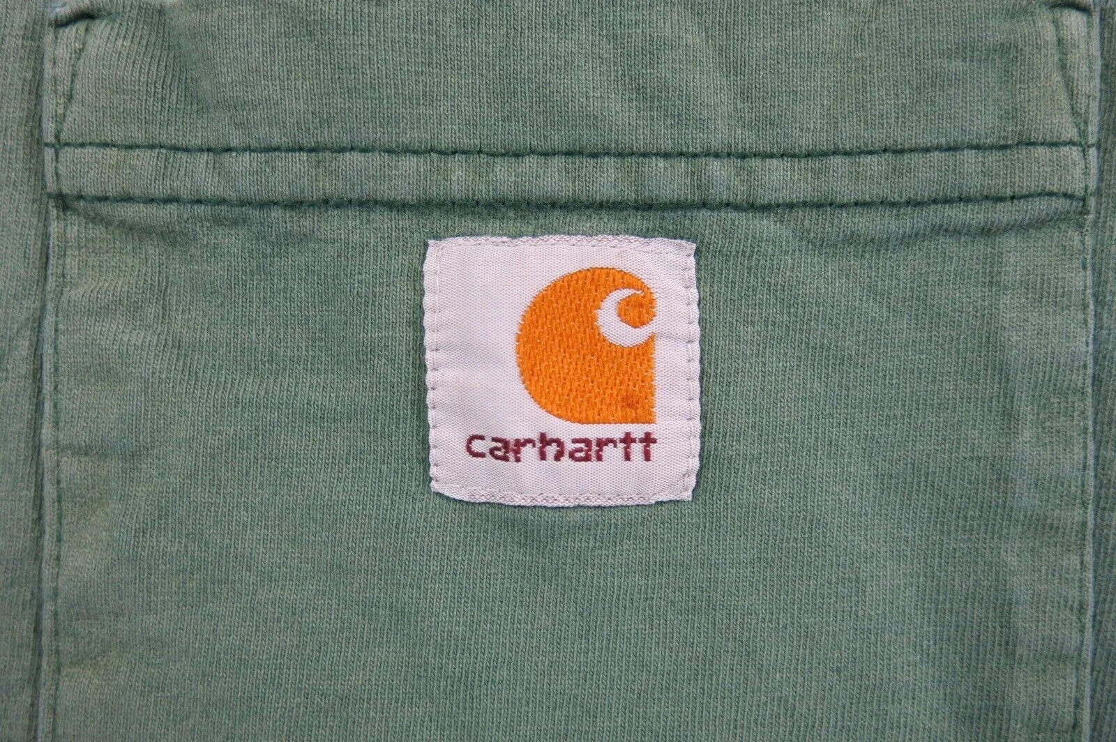 Carhartt Shirt Mens 2XL Green Crew Neck Tee Short Sleeve Logo Pocket Casual