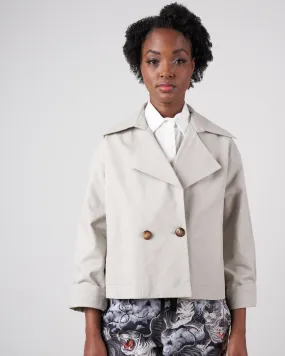 cropped peacoat - dusty white