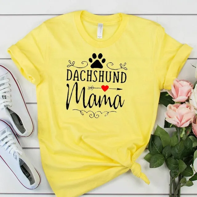 Dachshund Mama T Shirt for Women