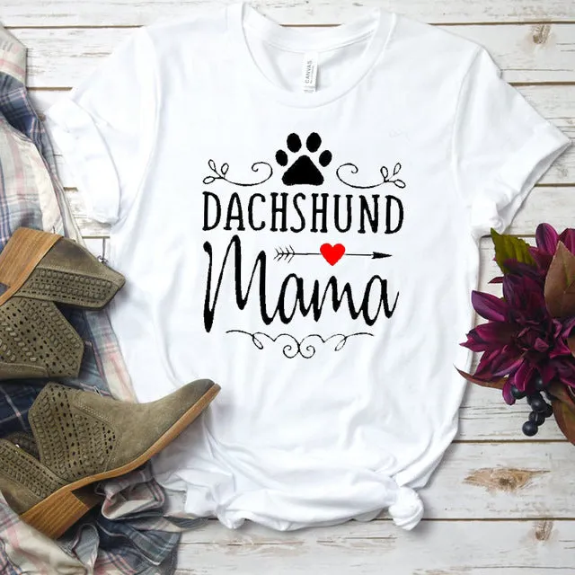 Dachshund Mama T Shirt for Women