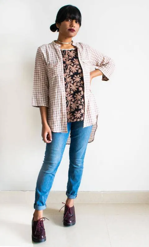 Eclectic Shirt with kotpad checks & stripes