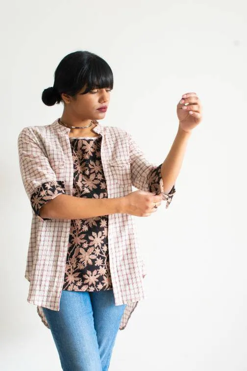Eclectic Shirt with kotpad checks & stripes