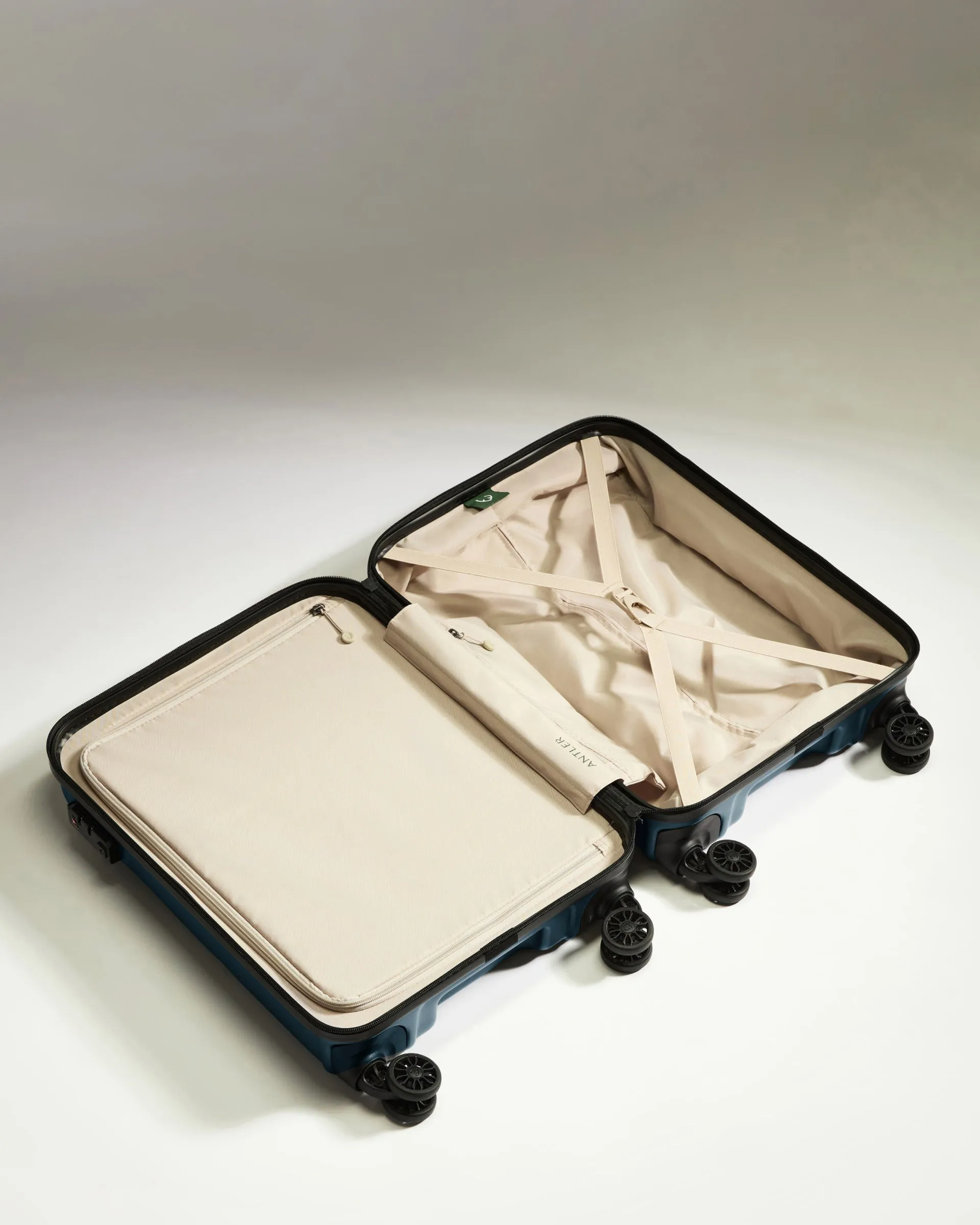Expandable Carry-on Luggage in Mid Blue - Logo