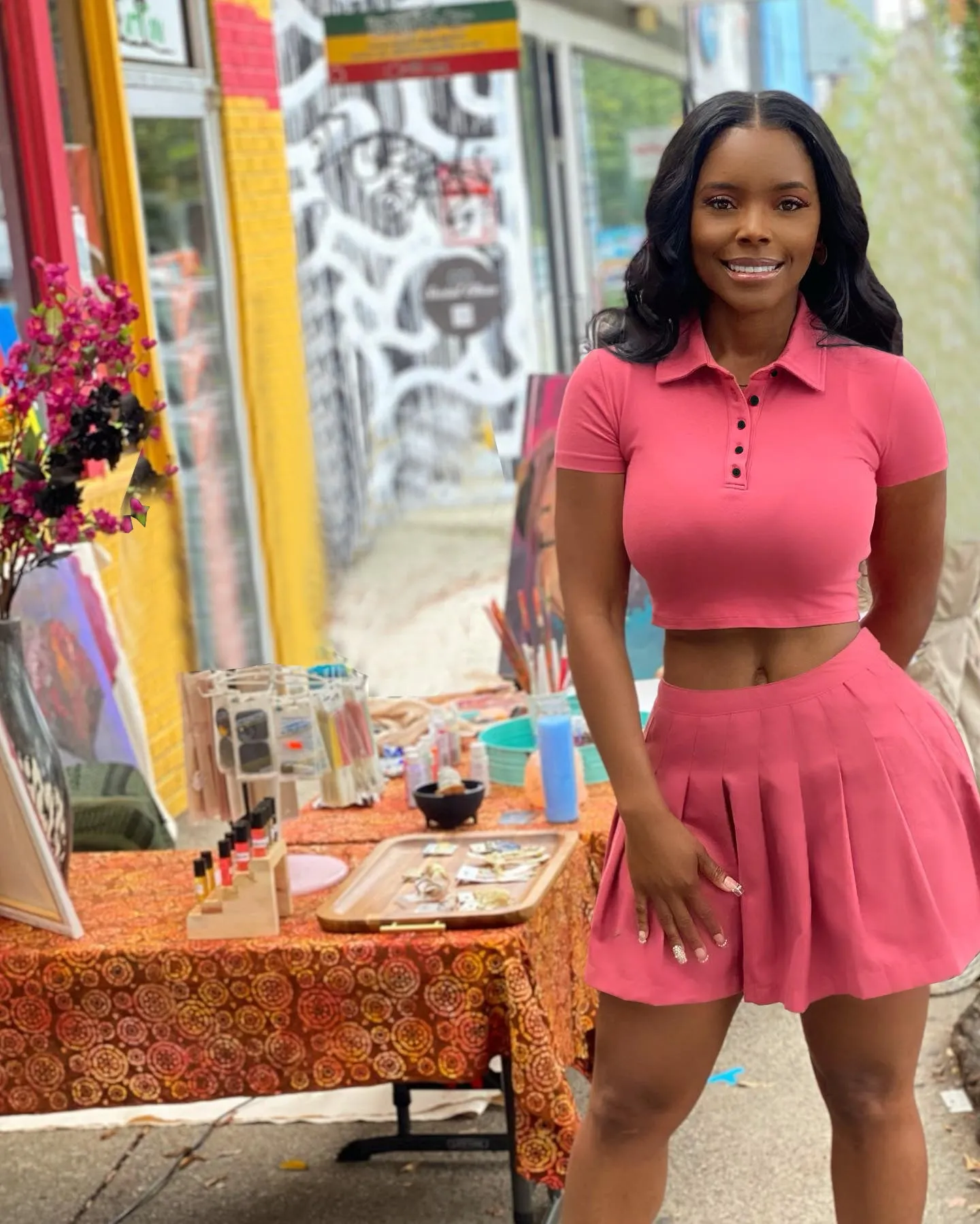 Fashion Pleated Skirt Two Piece Set（AY1839）