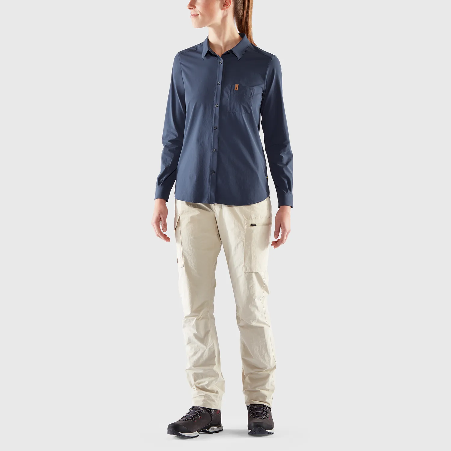 Fjällräven Women&#x27;s Övik Lite Shirt Long Sleeve Navy | Buy Fjällräven Women&#x27;s Övik Lite Shirt Long Sleeve Navy here | Outnorth