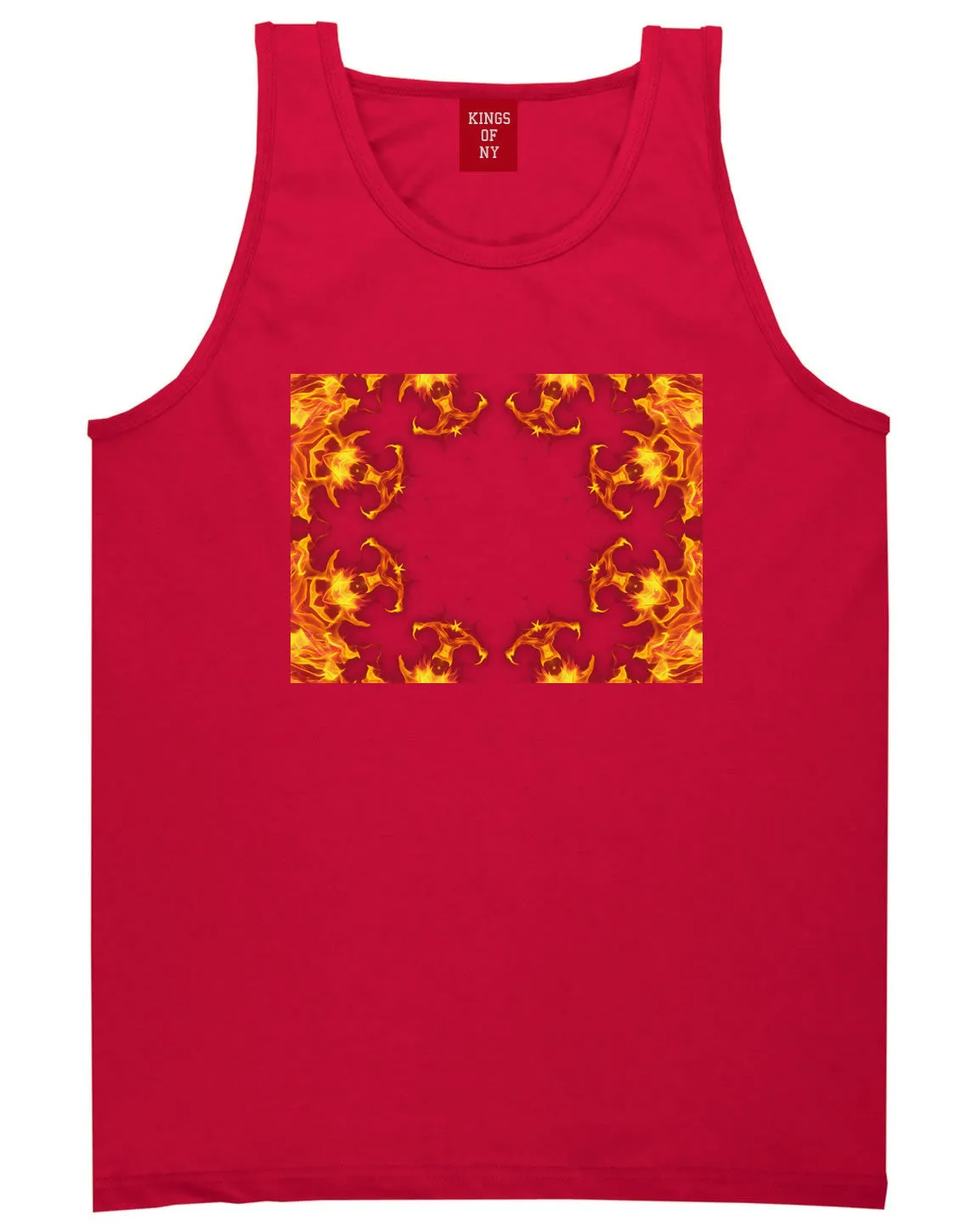 Flames of Fire Gold Frame Tank Top