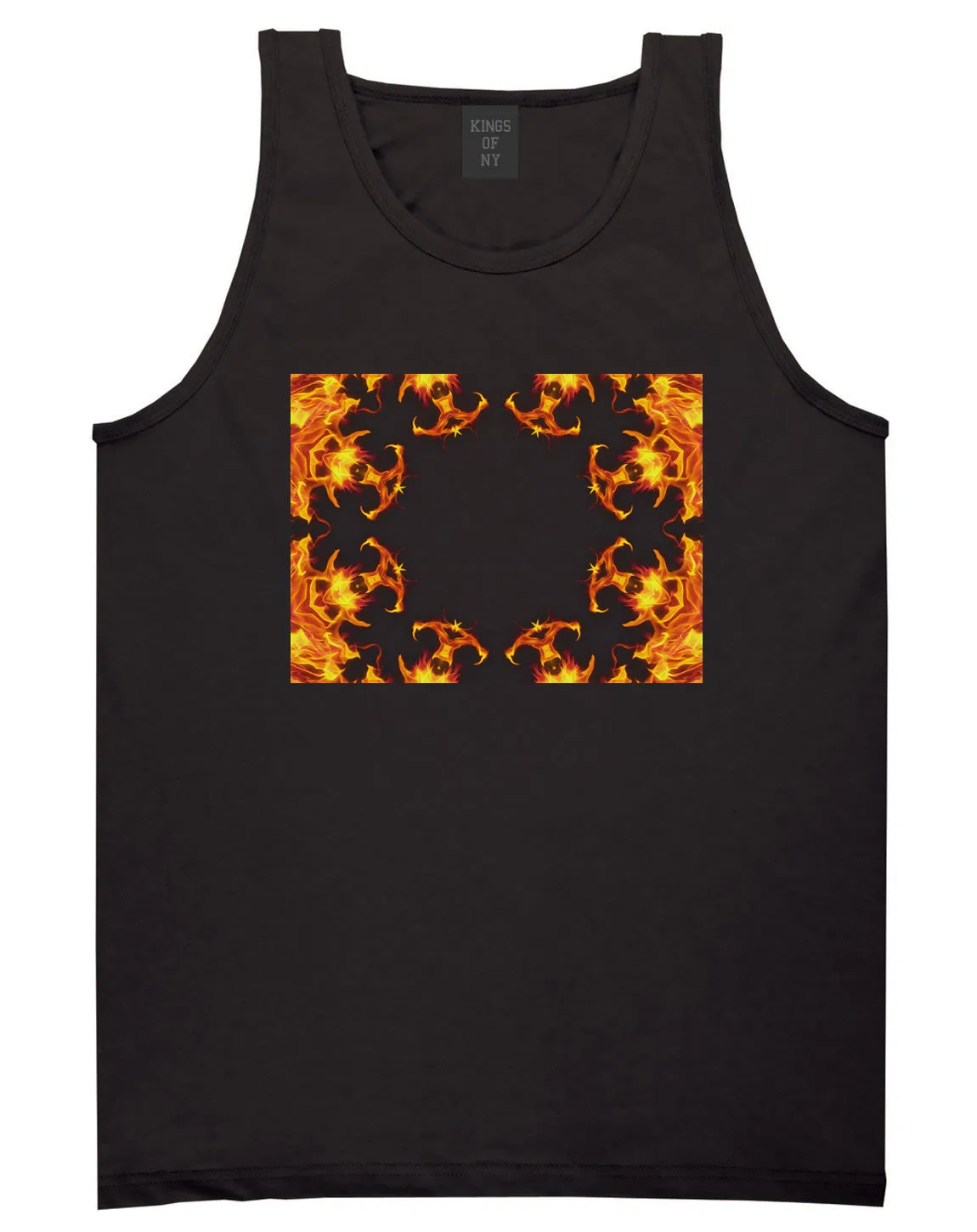 Flames of Fire Gold Frame Tank Top