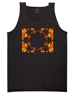 Flames of Fire Gold Frame Tank Top