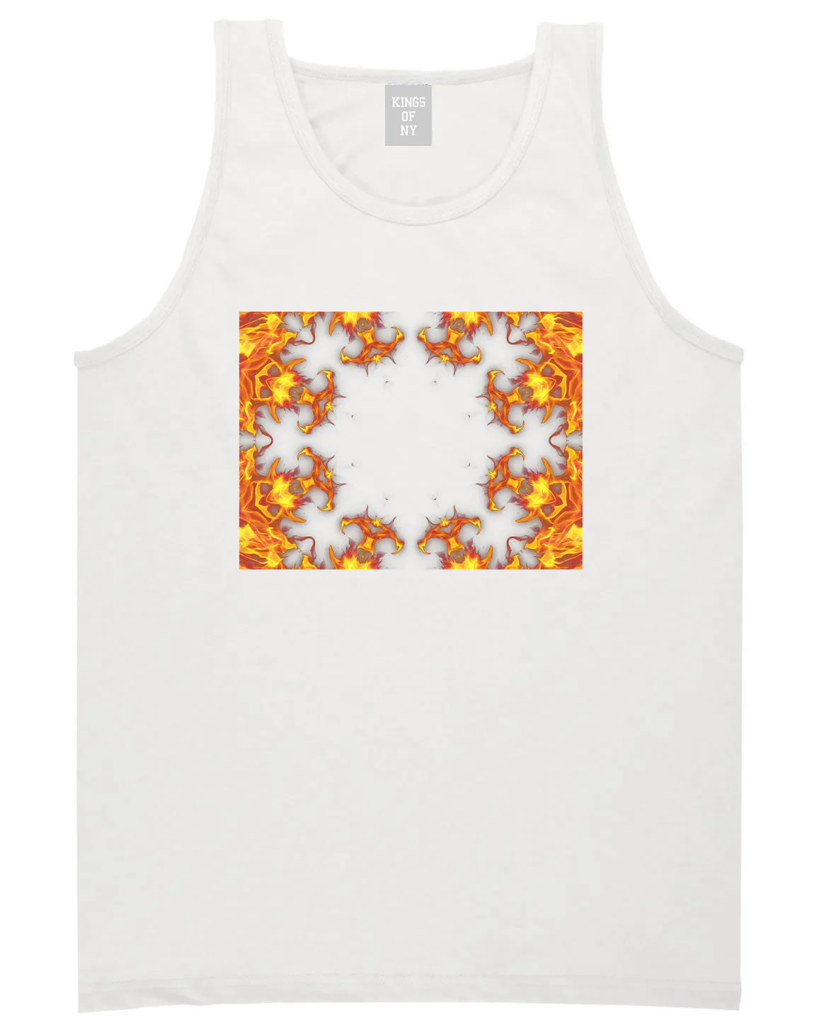 Flames of Fire Gold Frame Tank Top