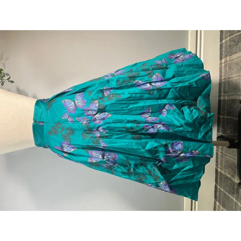 Full Circle Skirt - Teal Butterfly (08)
