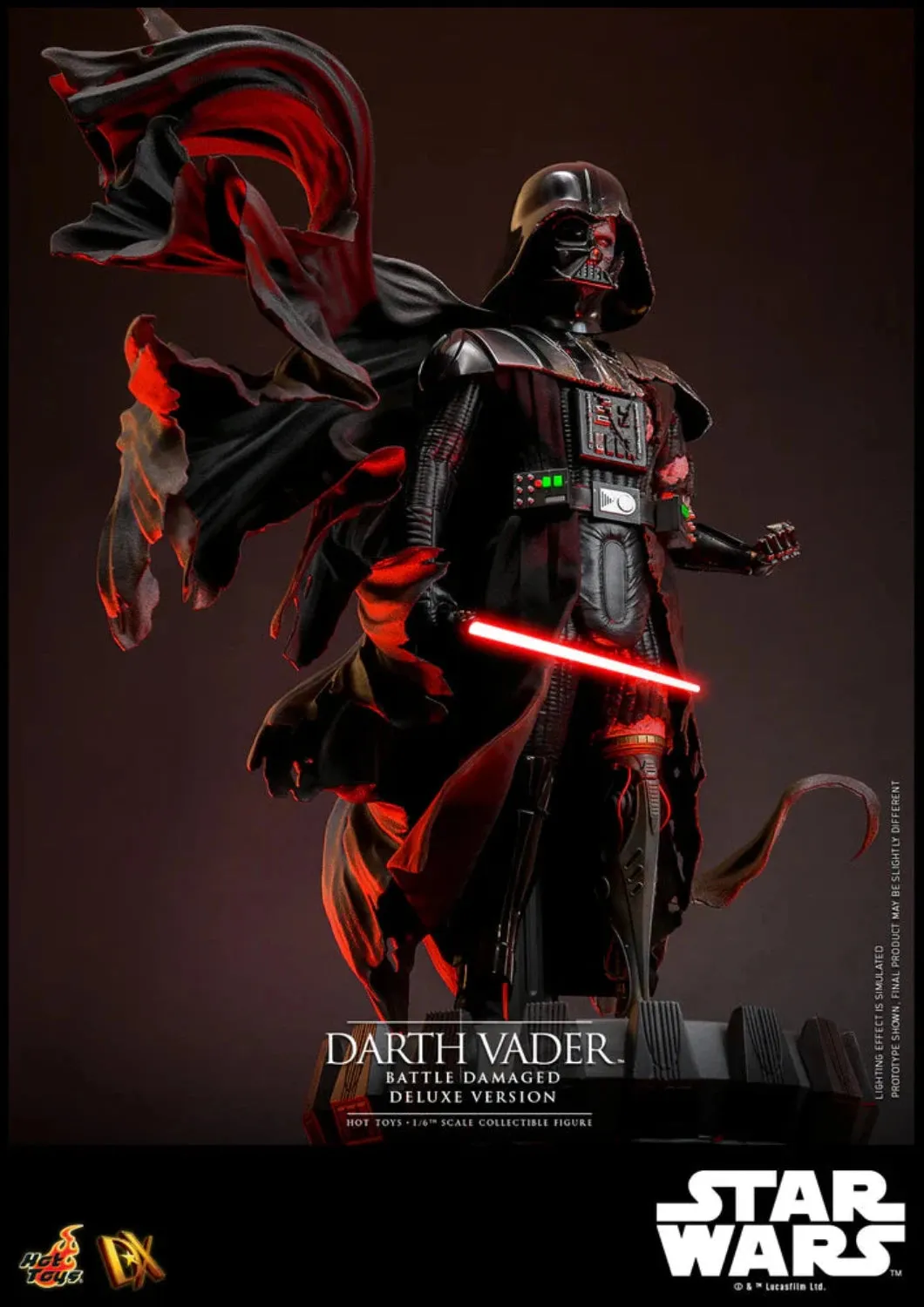 HOT TOYS STAR WARS - 1/6TH SCALE DARTH VADER (BATTLE DAMAGED) COLLECTIBLE FIGURE (DELUXE VERSION) - DX45