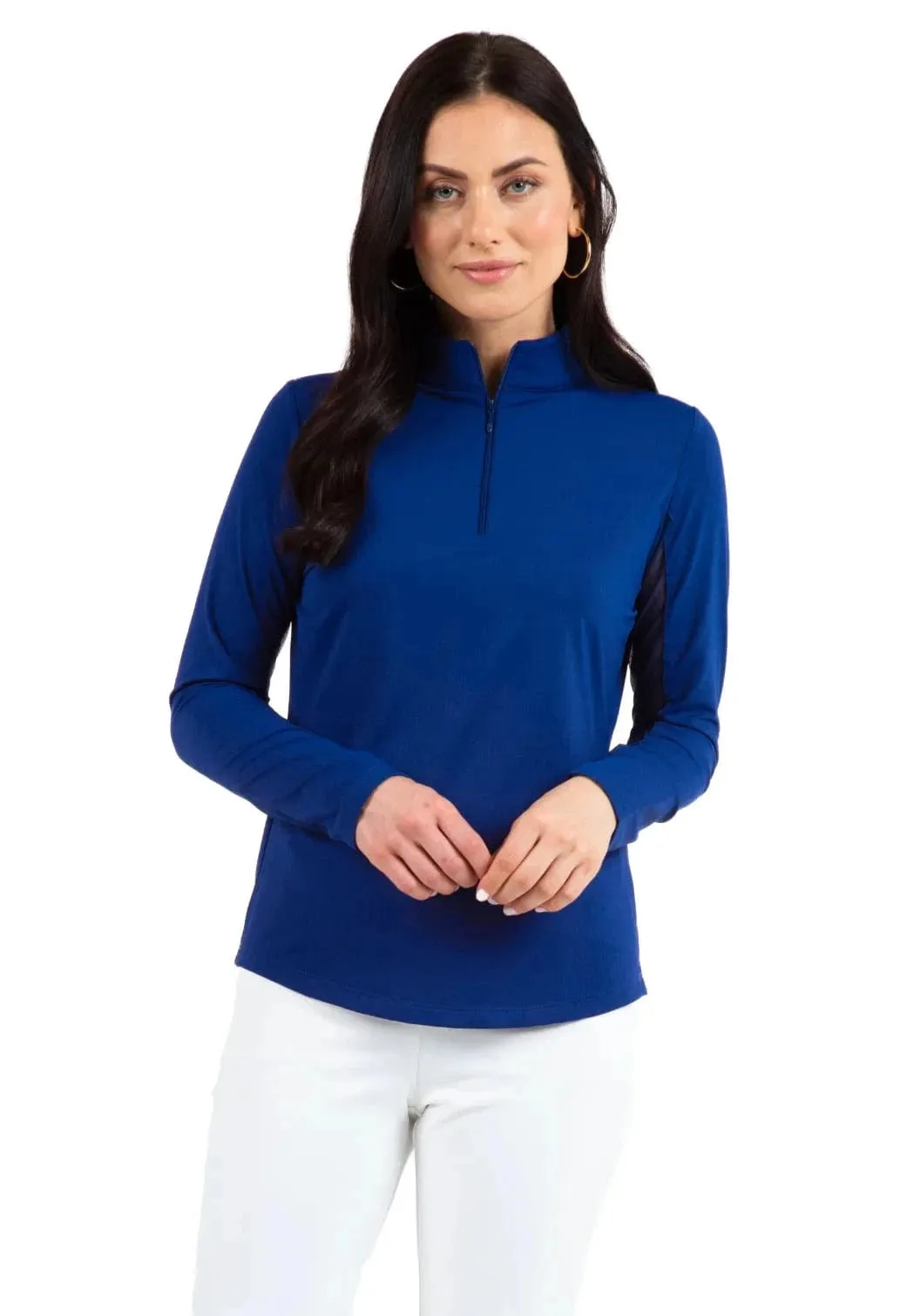 IBKUL Solid Long Sleeve Mock Neck Top