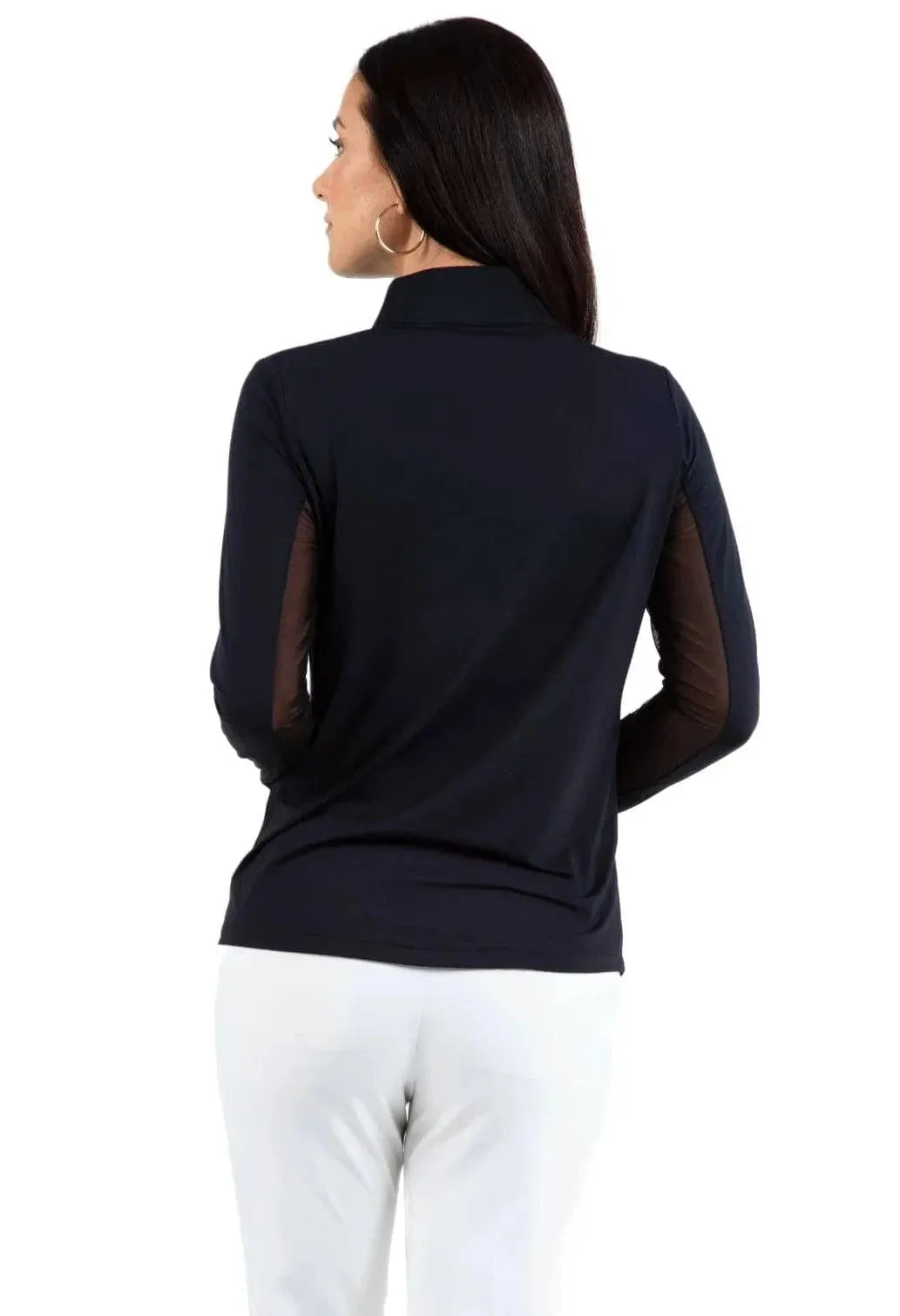 IBKUL Solid Long Sleeve Mock Neck Top