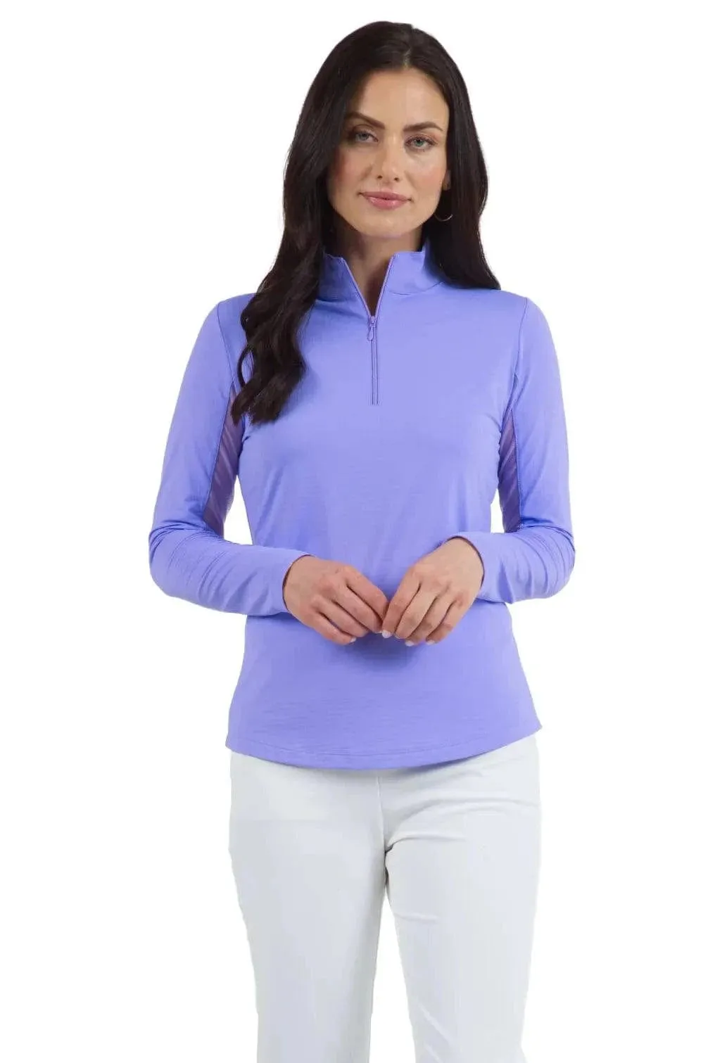 IBKUL Solid Long Sleeve Mock Neck Top