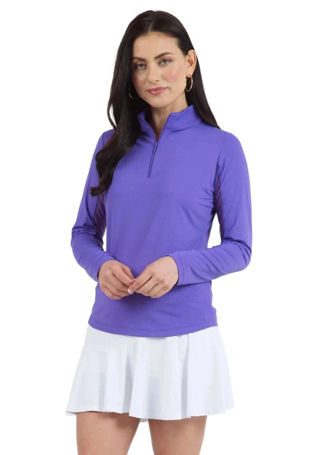 IBKUL Solid Long Sleeve Mock Neck Top