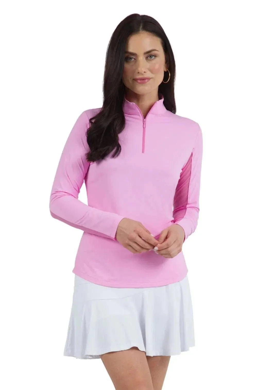 IBKUL Solid Long Sleeve Mock Neck Top