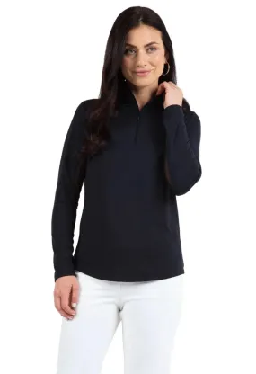 IBKUL Solid Long Sleeve Mock Neck Top