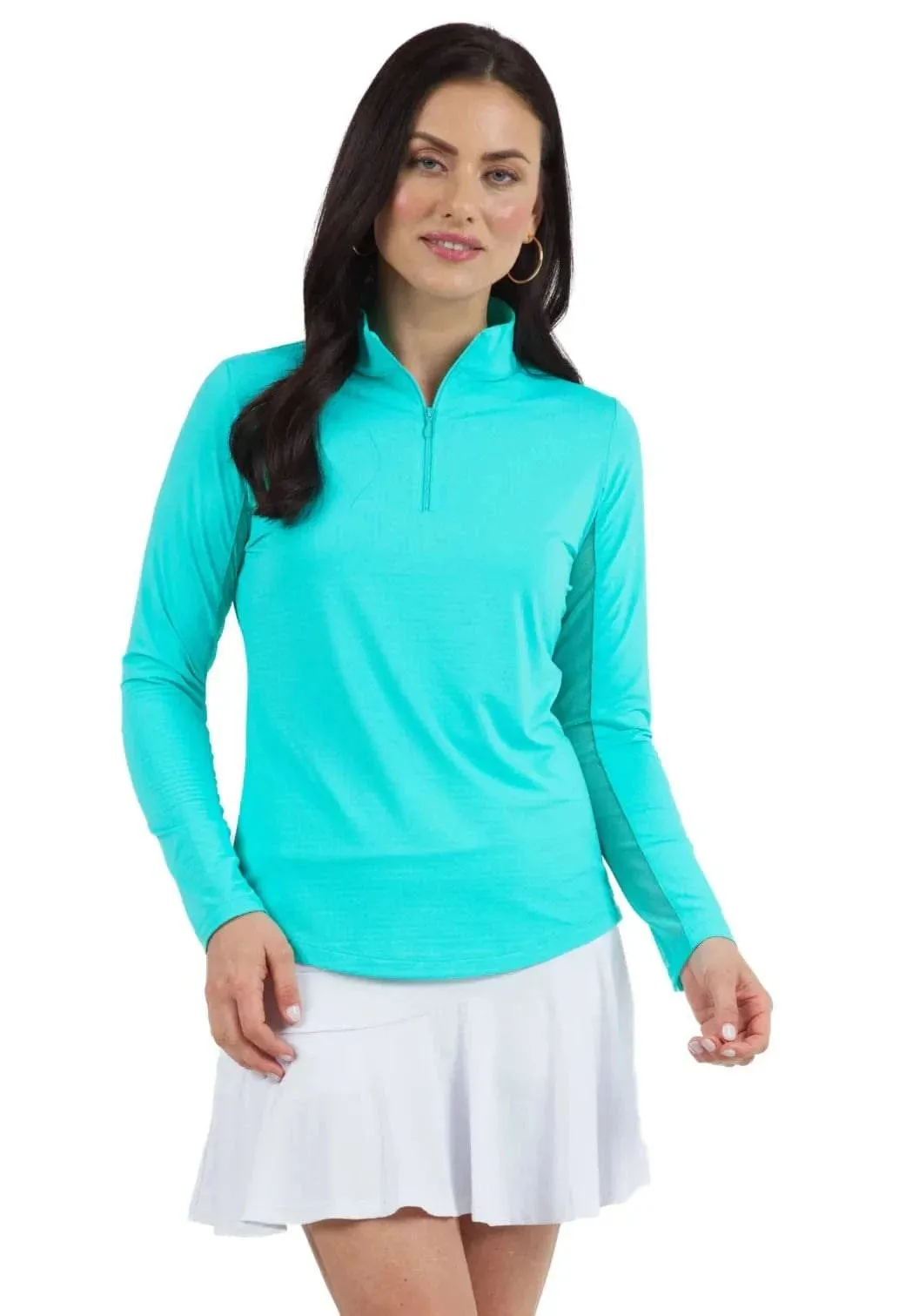 IBKUL Solid Long Sleeve Mock Neck Top