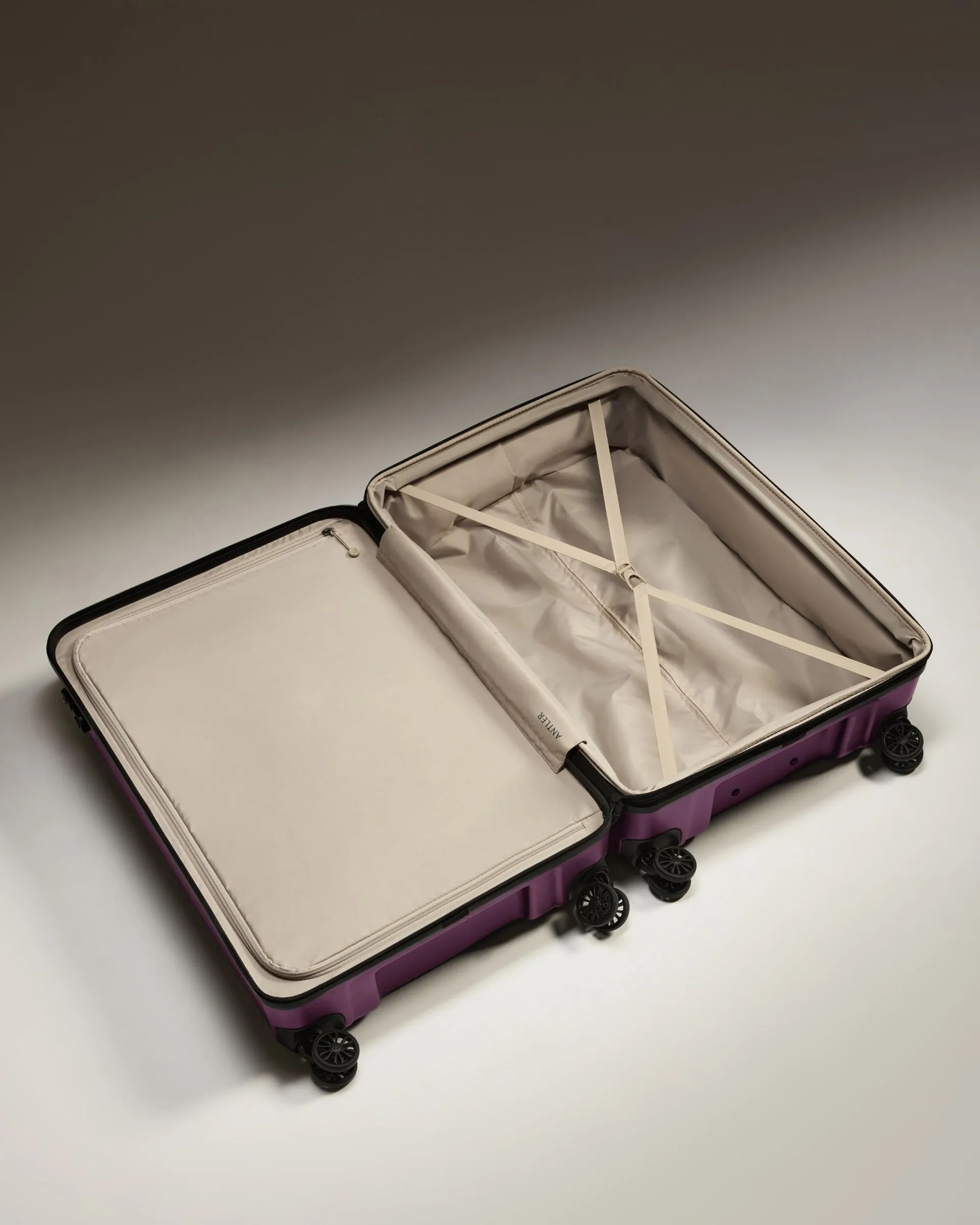 Large Luggage in Dark Heather Purple - Logo
