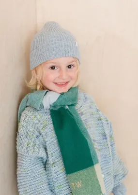 Merino Wool Kids Beanie in Light Grey Melange