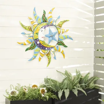 Metal Art - Multi Colored Metal Eclectic Stars Wall Decor - 36" x 2" x 36"