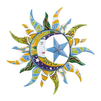 Metal Art - Multi Colored Metal Eclectic Stars Wall Decor - 36" x 2" x 36"