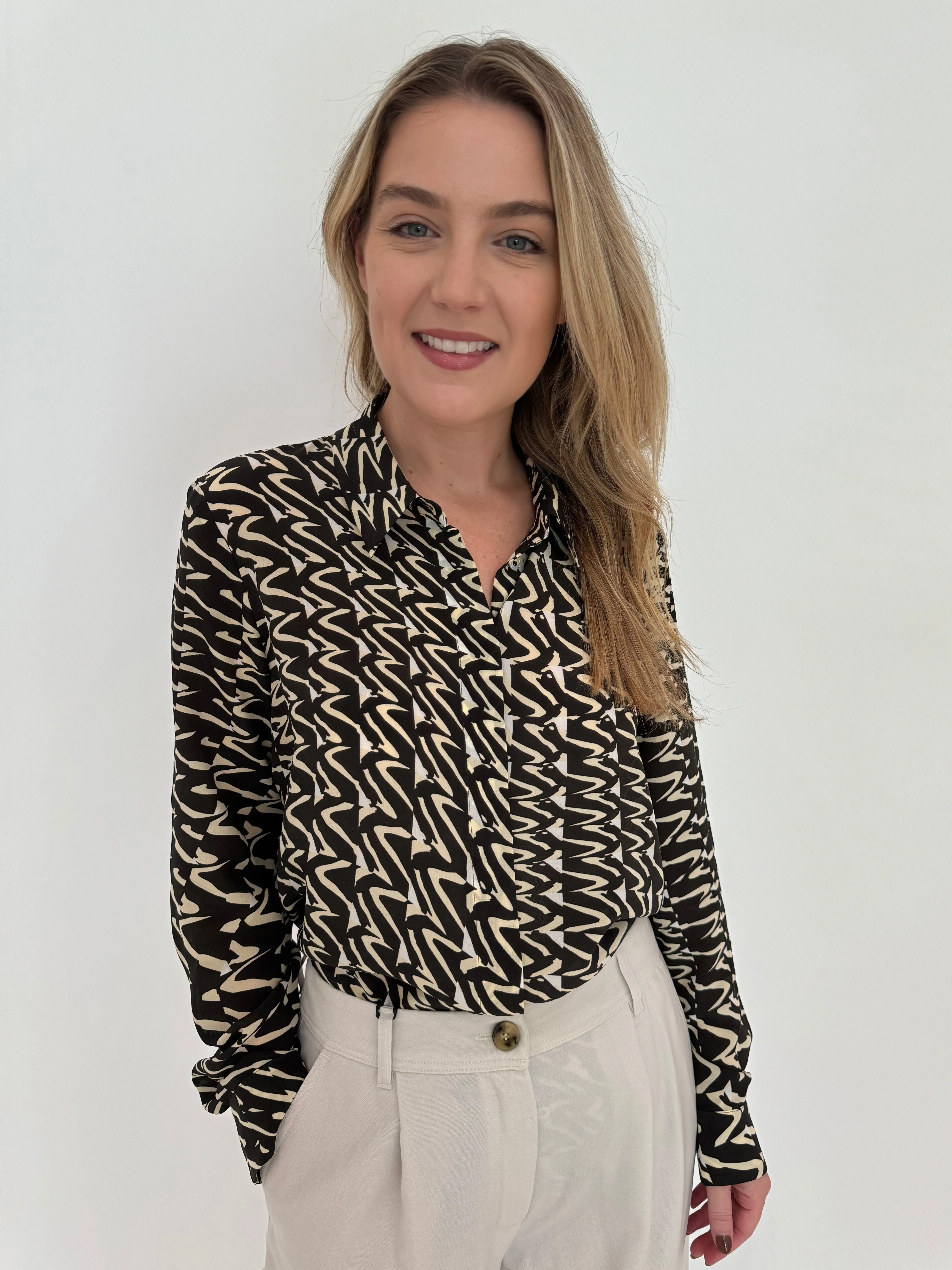 Minerva Silk Crepe Shirt - Brown Bicolor