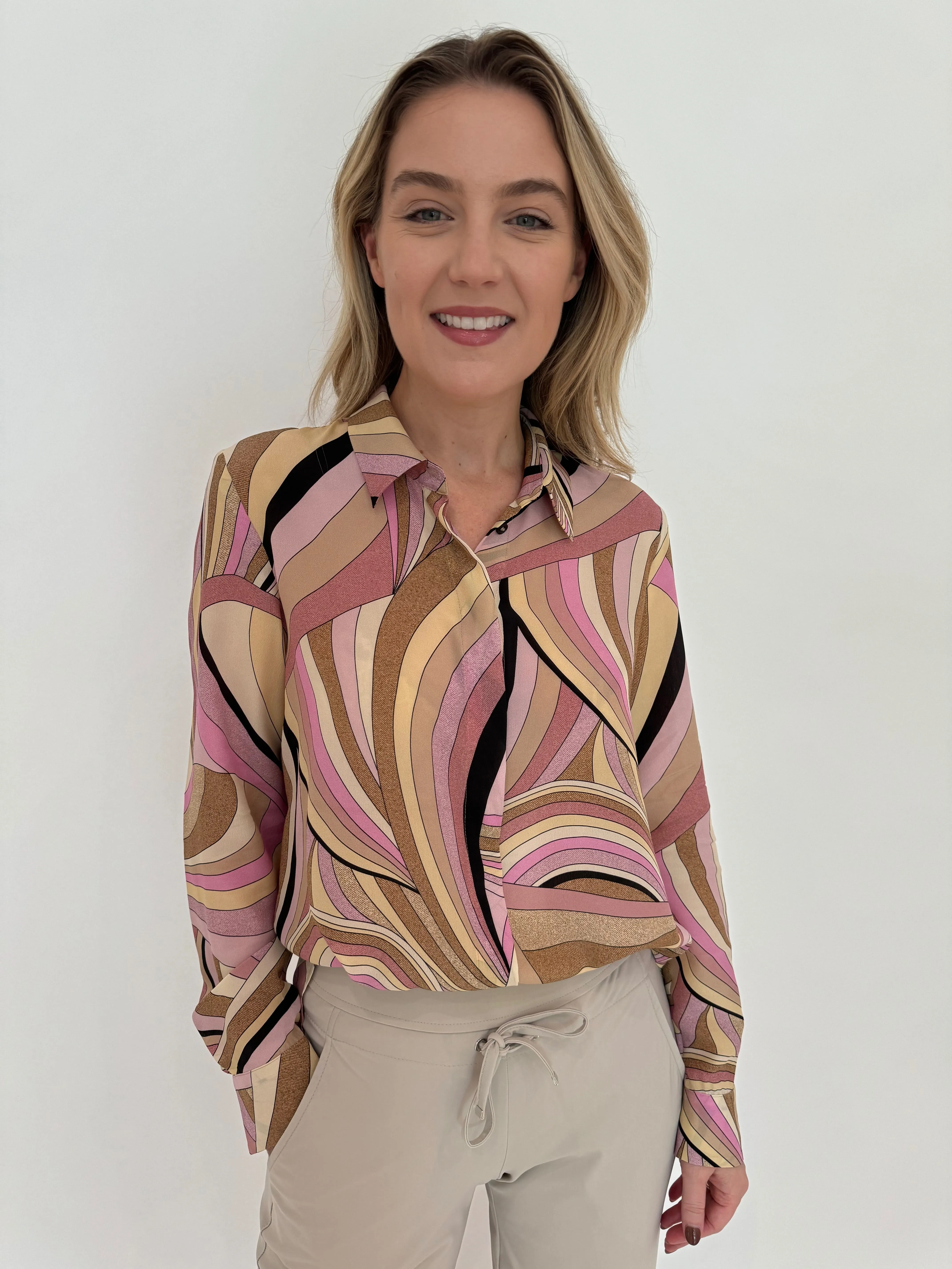 Minerva Silk Crepe Shirt - Natural Waves