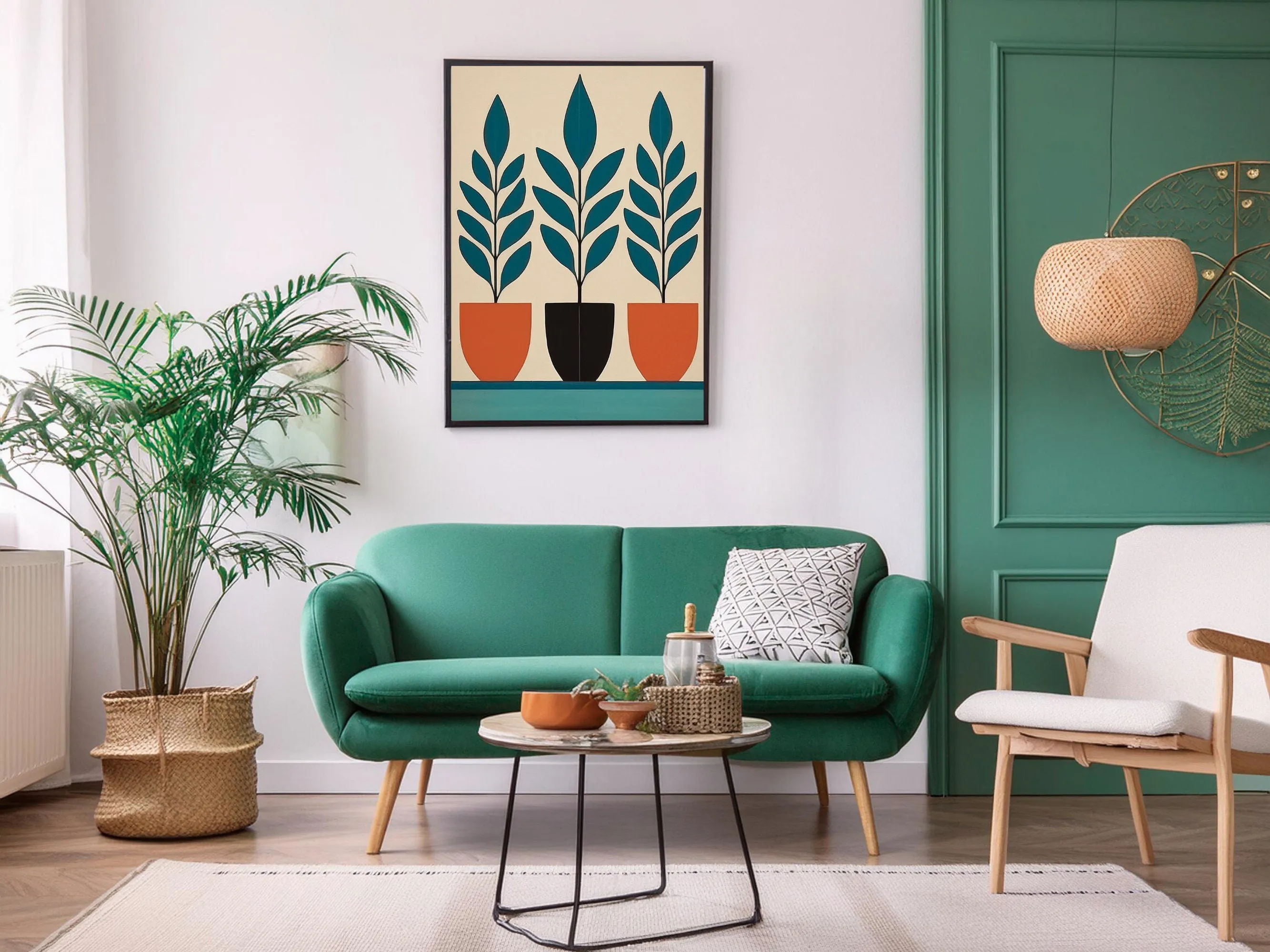 Modern Abstract Wall Art, Minimalist Plant Print, Contemporary Home Decor