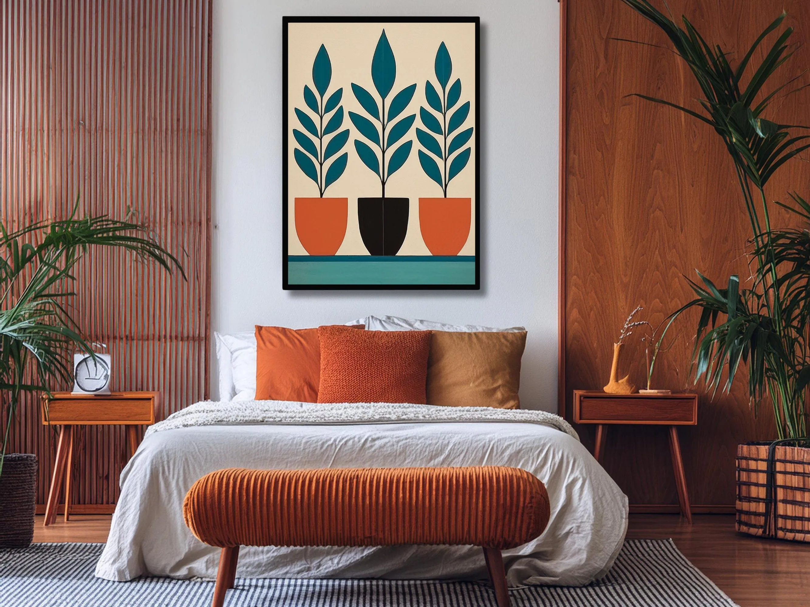 Modern Abstract Wall Art, Minimalist Plant Print, Contemporary Home Decor