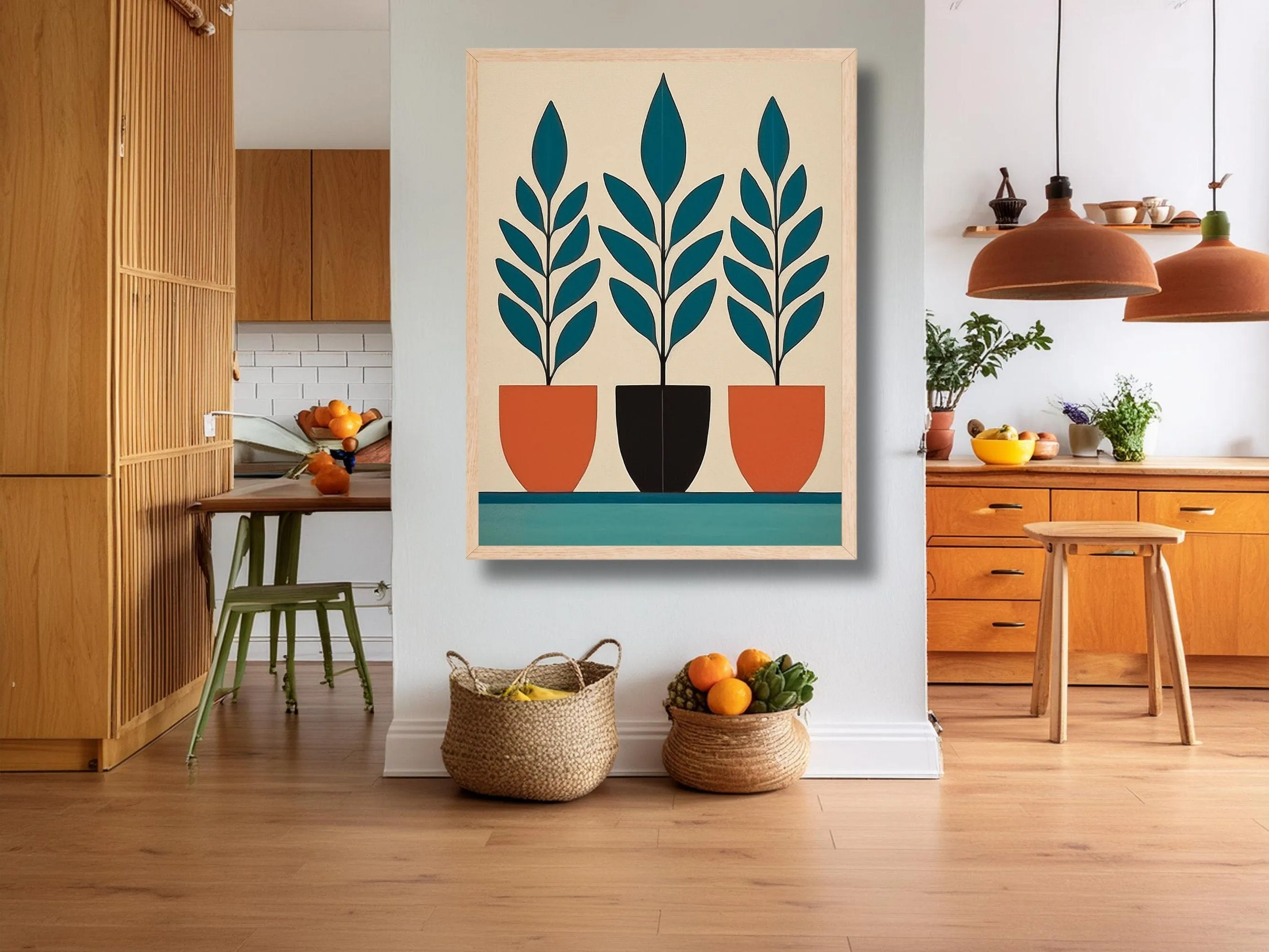 Modern Abstract Wall Art, Minimalist Plant Print, Contemporary Home Decor