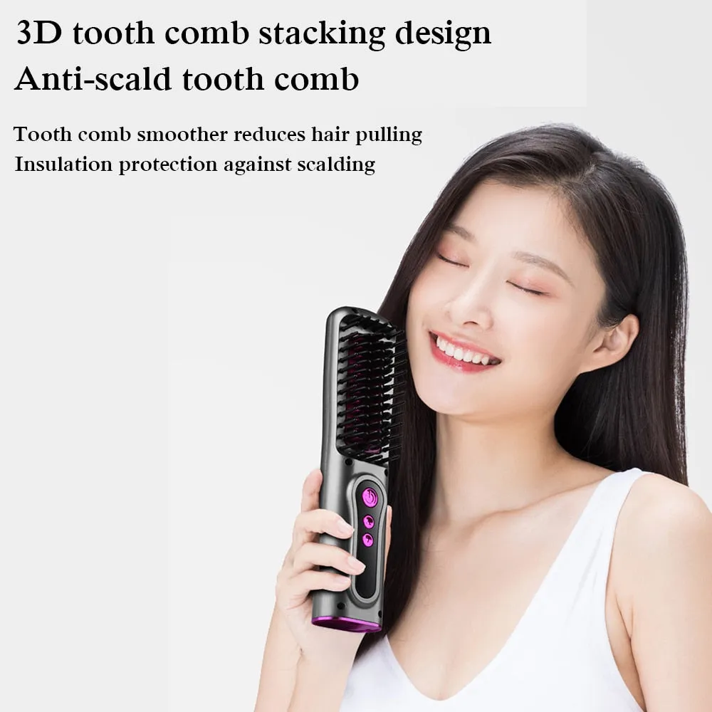Multifunction USB  Beard/Hair  Straightener Brush Styler
