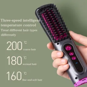 Multifunction USB  Beard/Hair  Straightener Brush Styler