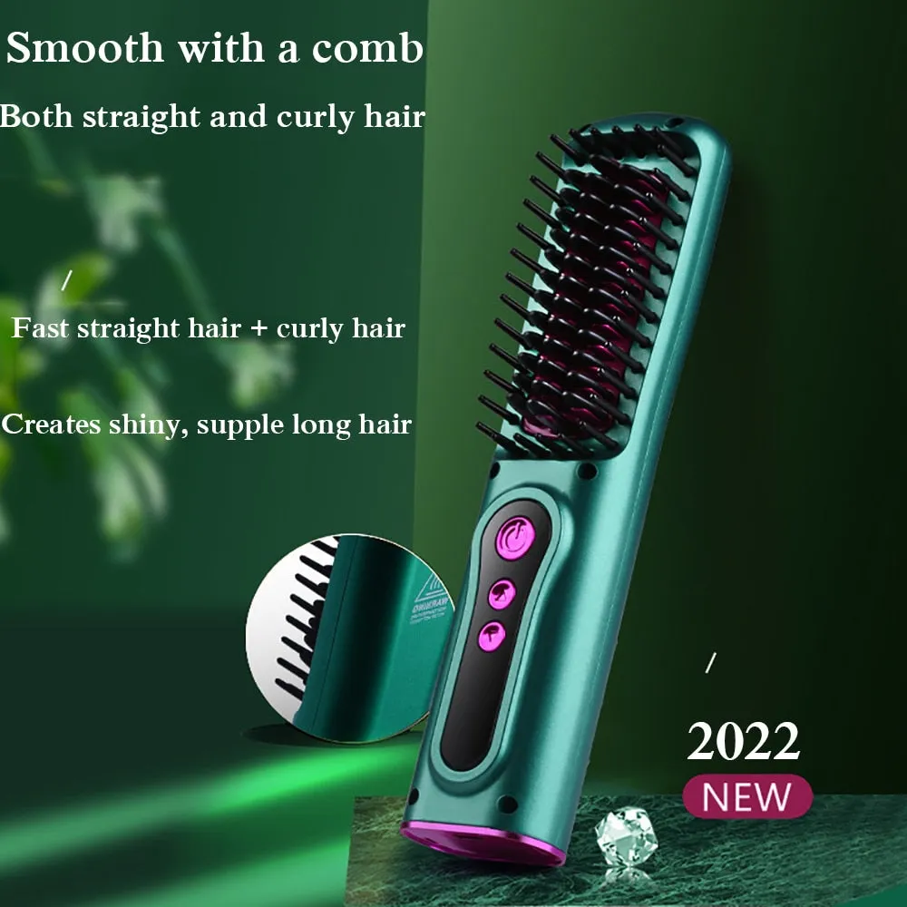 Multifunction USB  Beard/Hair  Straightener Brush Styler