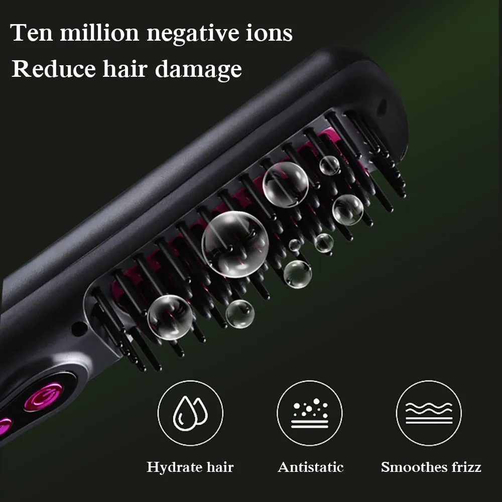 Multifunction USB  Beard/Hair  Straightener Brush Styler