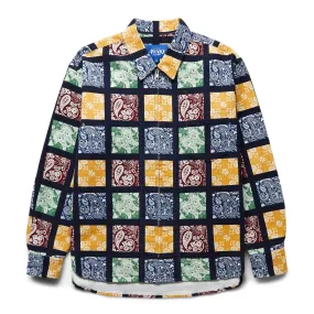 PAISLEY PRINTED CORDUROY ZIP-UP SHIRT