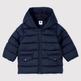 Petit Bateau Baby Boy Quilted Puffer Jacket - Smoking Blue - 12M