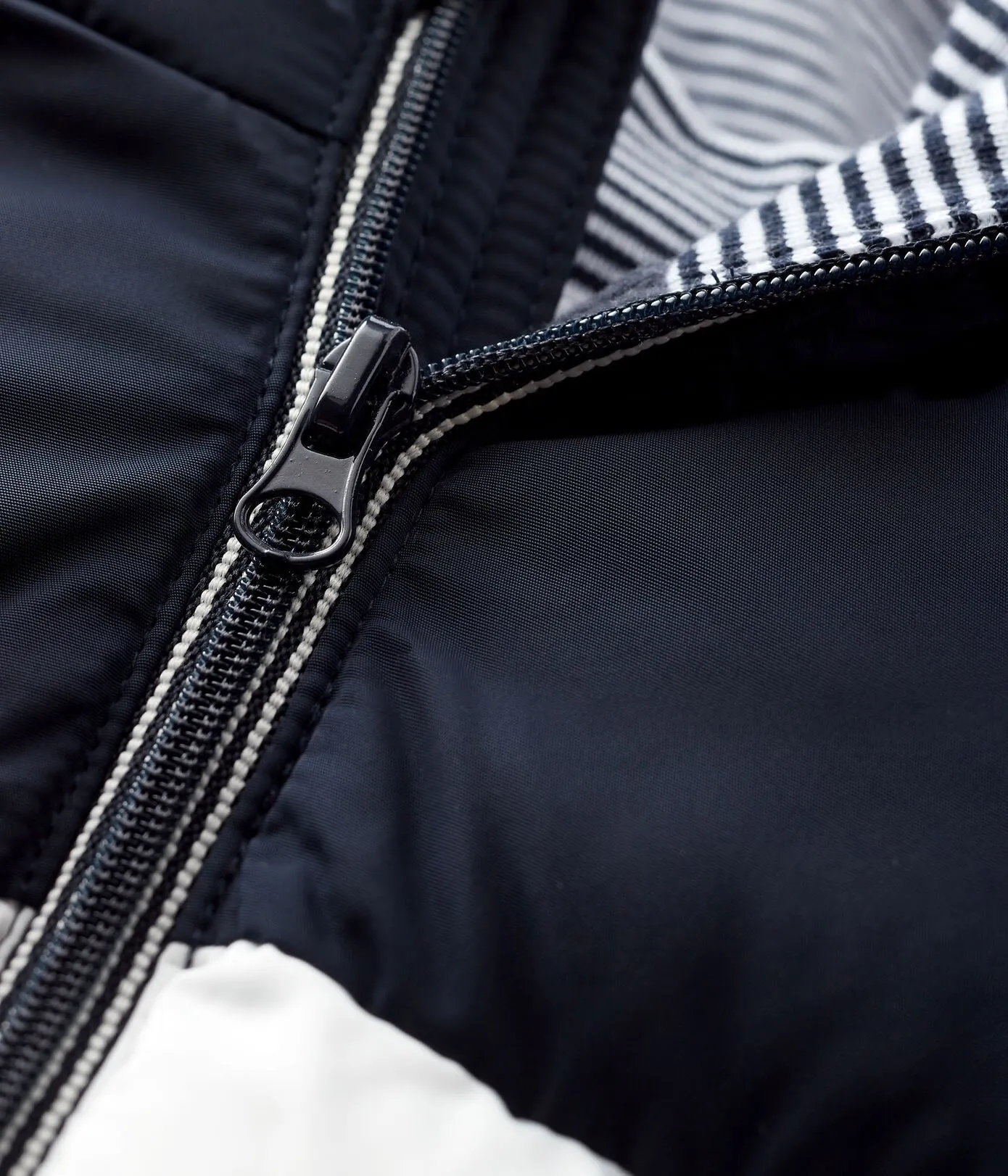 Petit Bateau Baby Quilted Down Jacket - Smoking Blue/White/Red - 12M